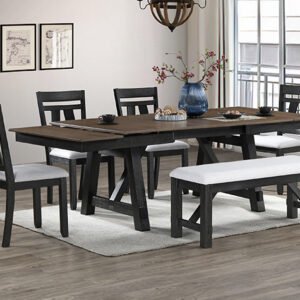 5PC MARIBELLE WHEAT CHARCOAL DINING SET