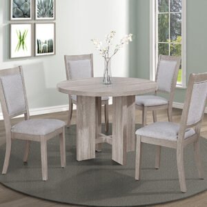 5PC AMARA RD DINING SET -DRIFT WOOD