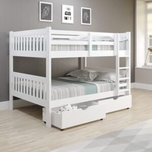 F/F Mission Bunkbed With Slat-Kits - Mattress Ready 1015-3FFW White $599