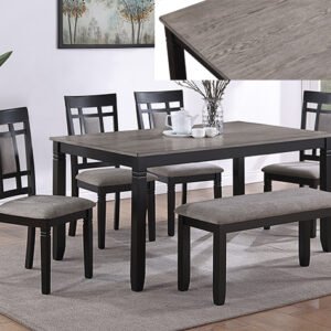 5PC PAIGE DINING SET W/BENCH LIGHT GREY