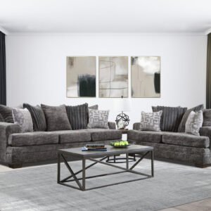 HH-2675-07 CHARCOAL Sofa & Loveseat Set
