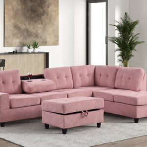HH-46Heights Penelope Reversible Sectional + Ottoman