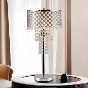 6239T-1 CRYSTAL ON MESH TABLE LAMP 24"H