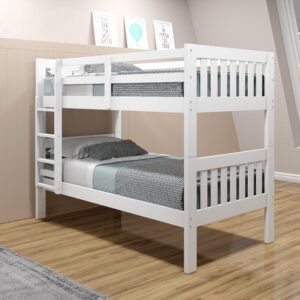 T/T Mission Bunkbed With Slat-Kits - Mattress Ready 1010-3TTW White