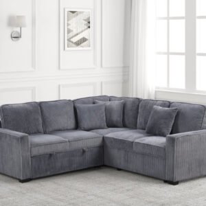 Ariel Charcoal Sectional With Pull-Out Bed