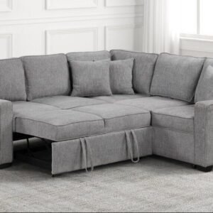 Ariel Gray Sectional With Pull-Out Bed