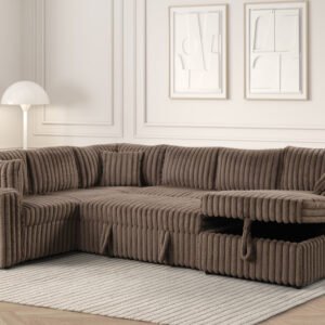 Forever Mocha Sectional With Pull-Out Bed
