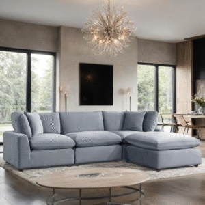 SKY Gray Velvet Modular Sectional