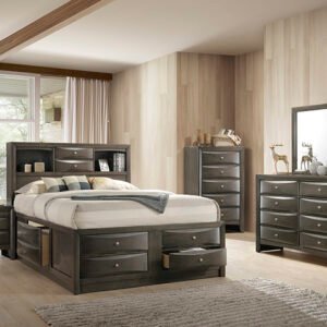 B4275 EMILY STORAGE BEDROOM SET  (GREY)
