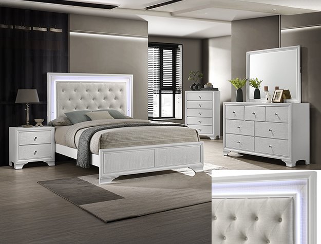B4312 LYSSA BEDROOM SET (OAT/FROST)