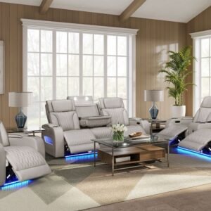 DUBAI 3PC Sand Power Reclining Set