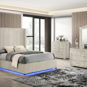 B3001 Melinda Queen/King Bedroom Set -(Cream)