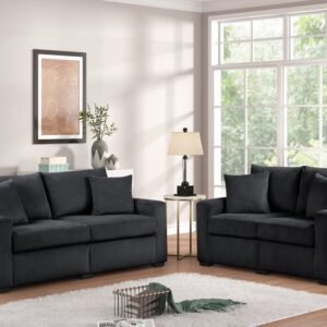 HH1123 2PC Living Room Set (Black)