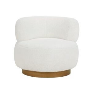 White and gold Swivel Chair