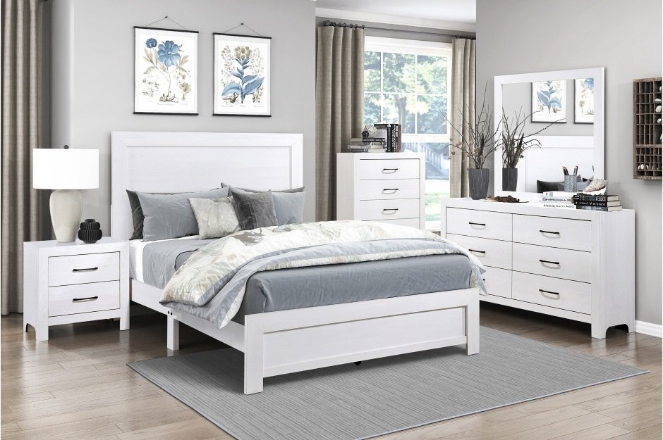 1534WHT Full Bedroom Set