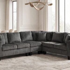 HH- Logan Charcoal - Reversible Sectional