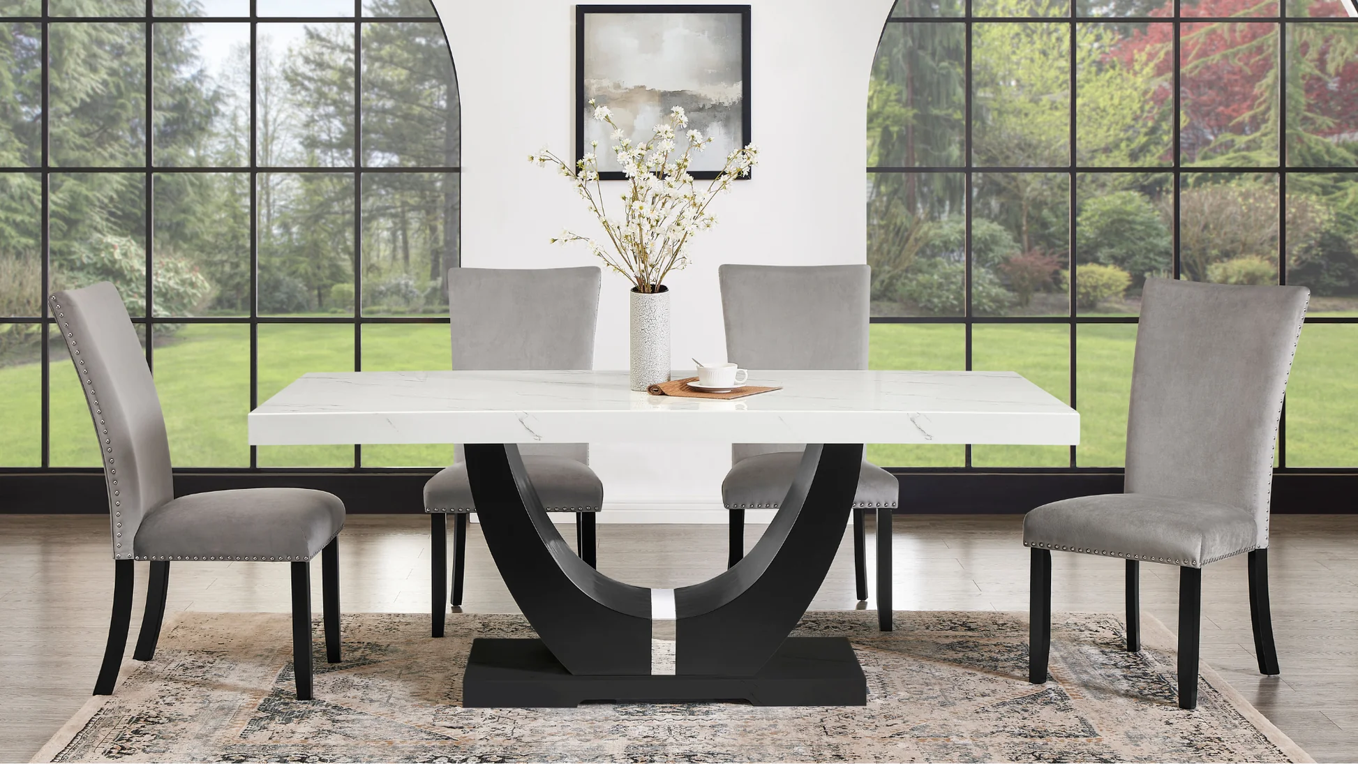 D180 Larry Dining Room Set (Grey) - Image 3