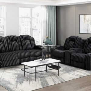 8348BLK*2 2pc Set: Sofa, Love