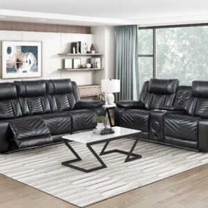 8457BLK*2PW 2pc Set: Sofa, Love (Power)