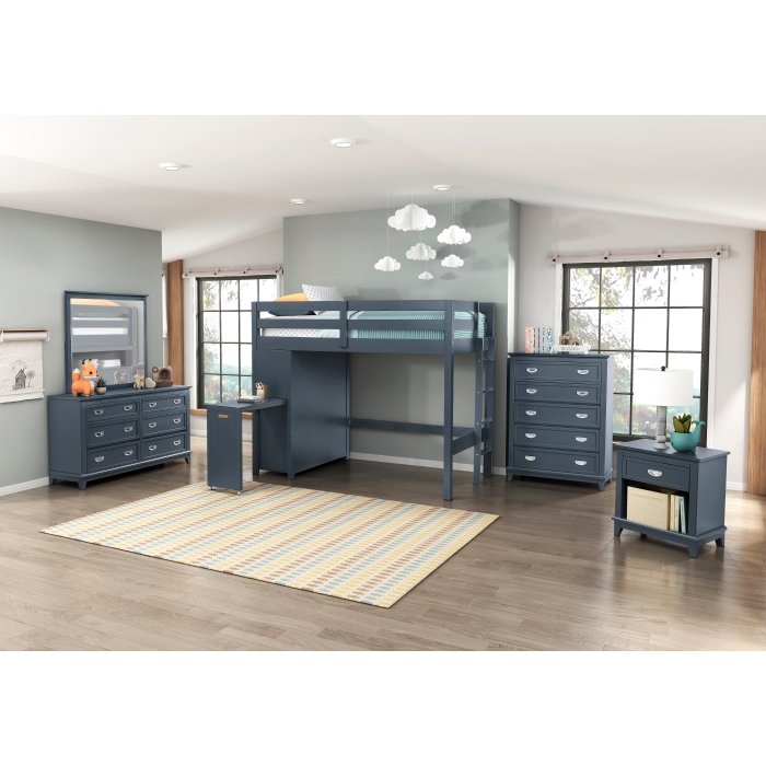 B2024BULTF-1* Twin/Full Loft Bunk Bed with Chest and Hidden Desk - Image 4