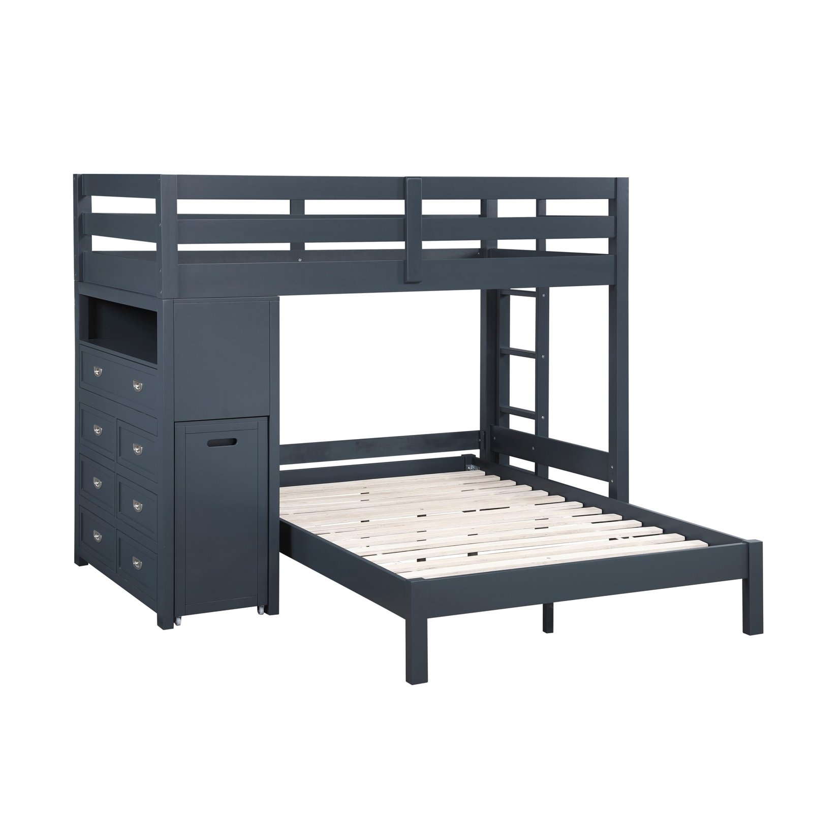 B2024BULTF-1* Twin/Full Loft Bunk Bed with Chest and Hidden Desk - Image 7