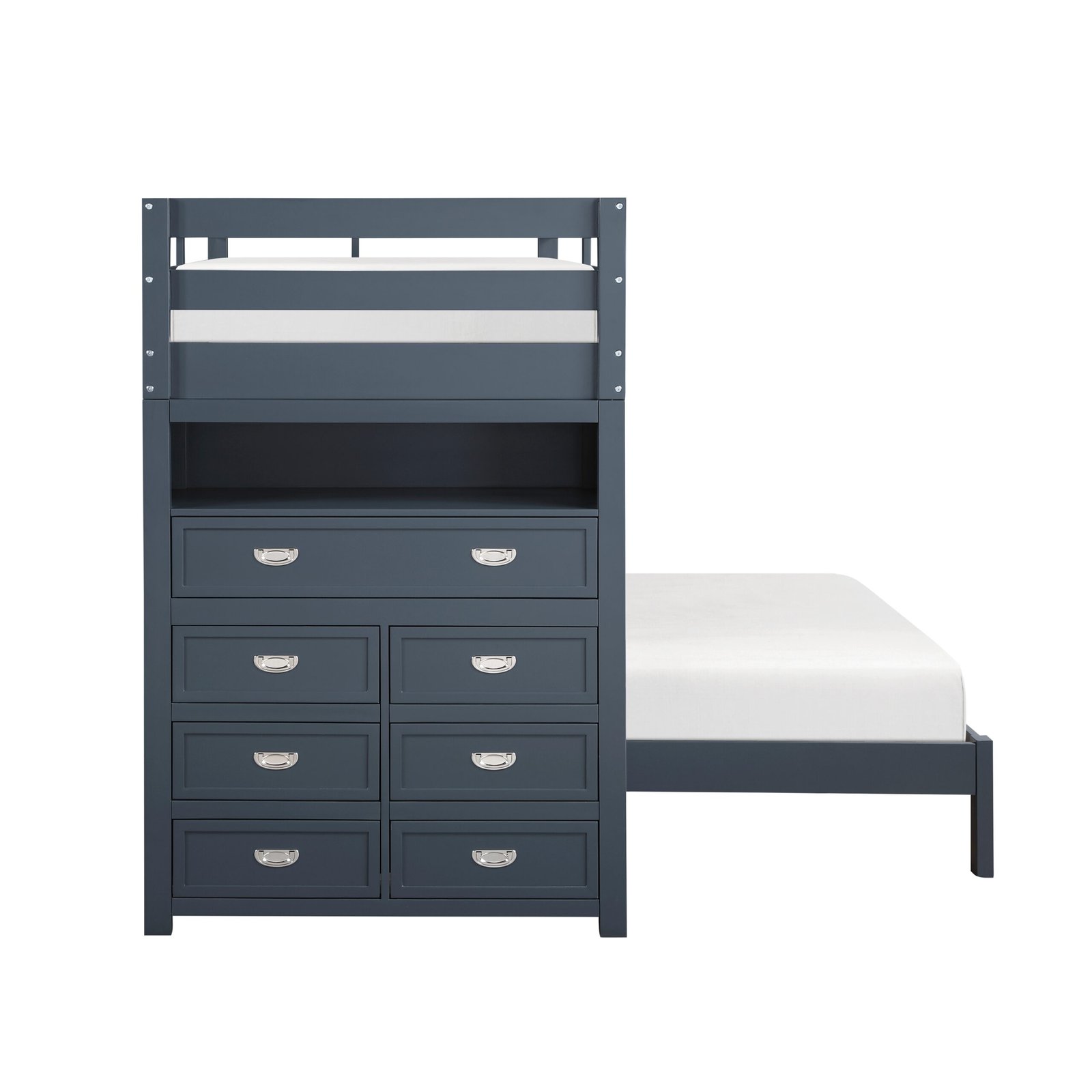 B2024BULTF-1* Twin/Full Loft Bunk Bed with Chest and Hidden Desk - Image 9