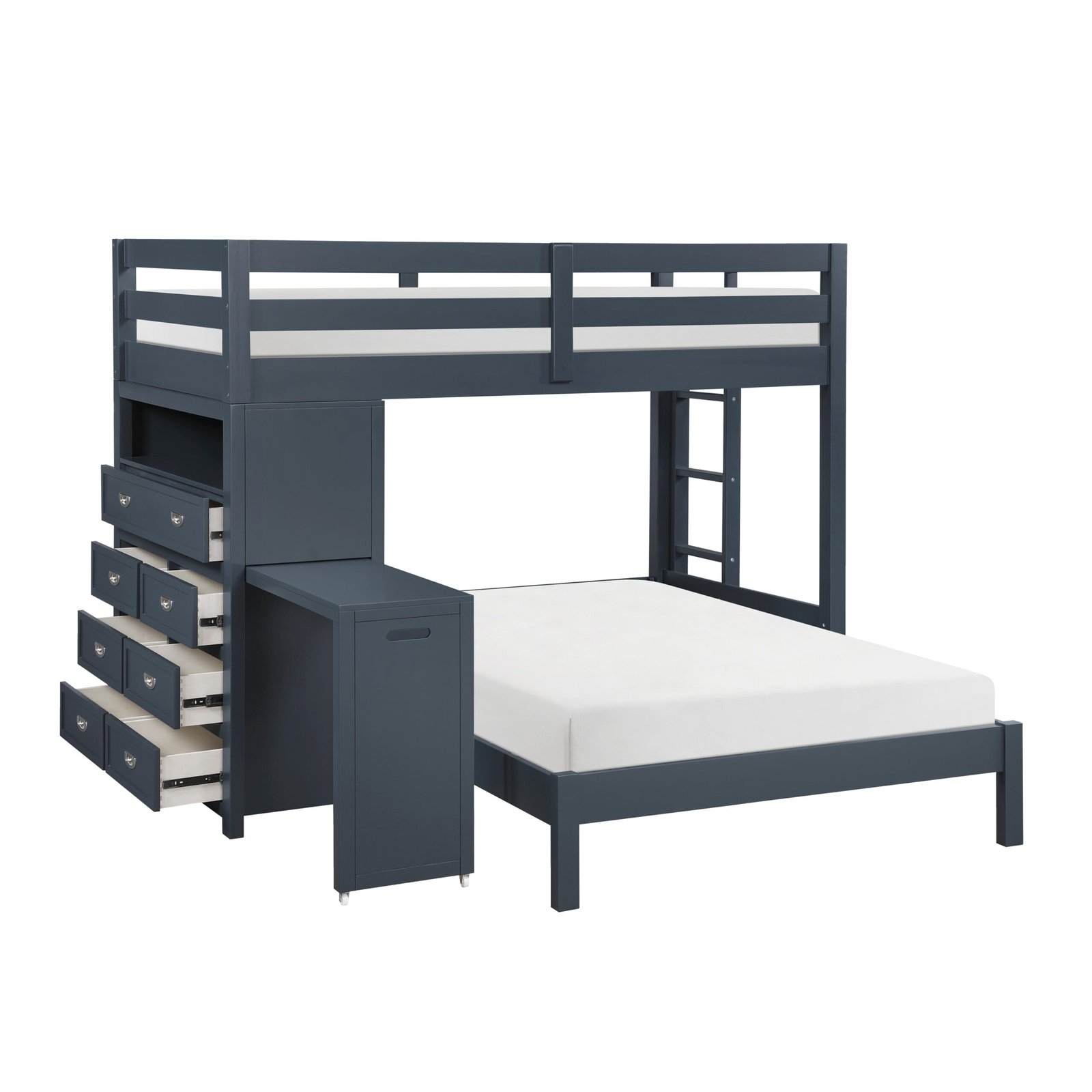 B2024BULTF-1* Twin/Full Loft Bunk Bed with Chest and Hidden Desk - Image 11