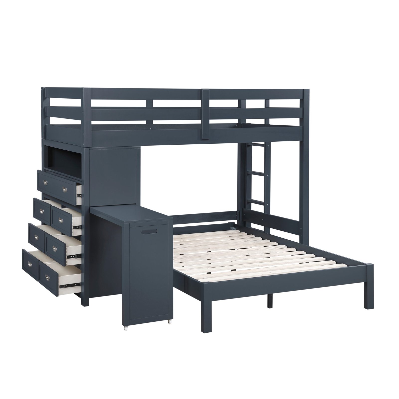 B2024BULTF-1* Twin/Full Loft Bunk Bed with Chest and Hidden Desk - Image 12