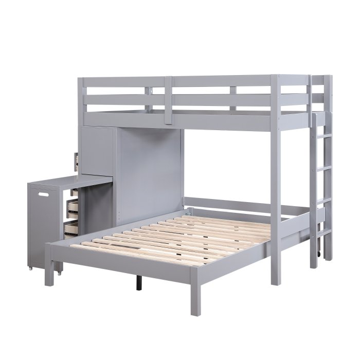 B2024GYLTF-1* Twin/Full Loft Bunk Bed with Chest and Hidden Desk - Image 3