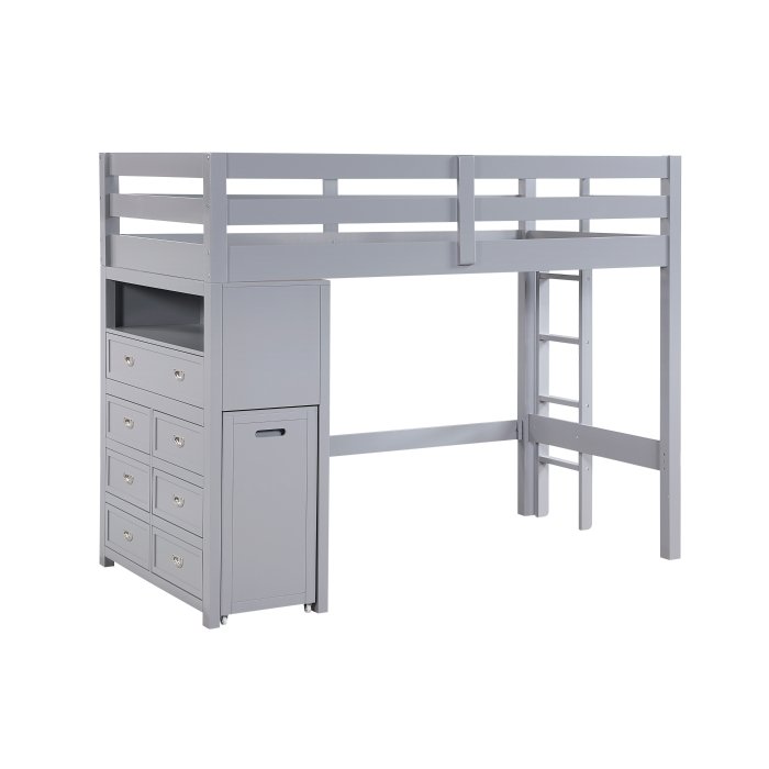 B2024GYLTF-1* Twin/Full Loft Bunk Bed with Chest and Hidden Desk - Image 5