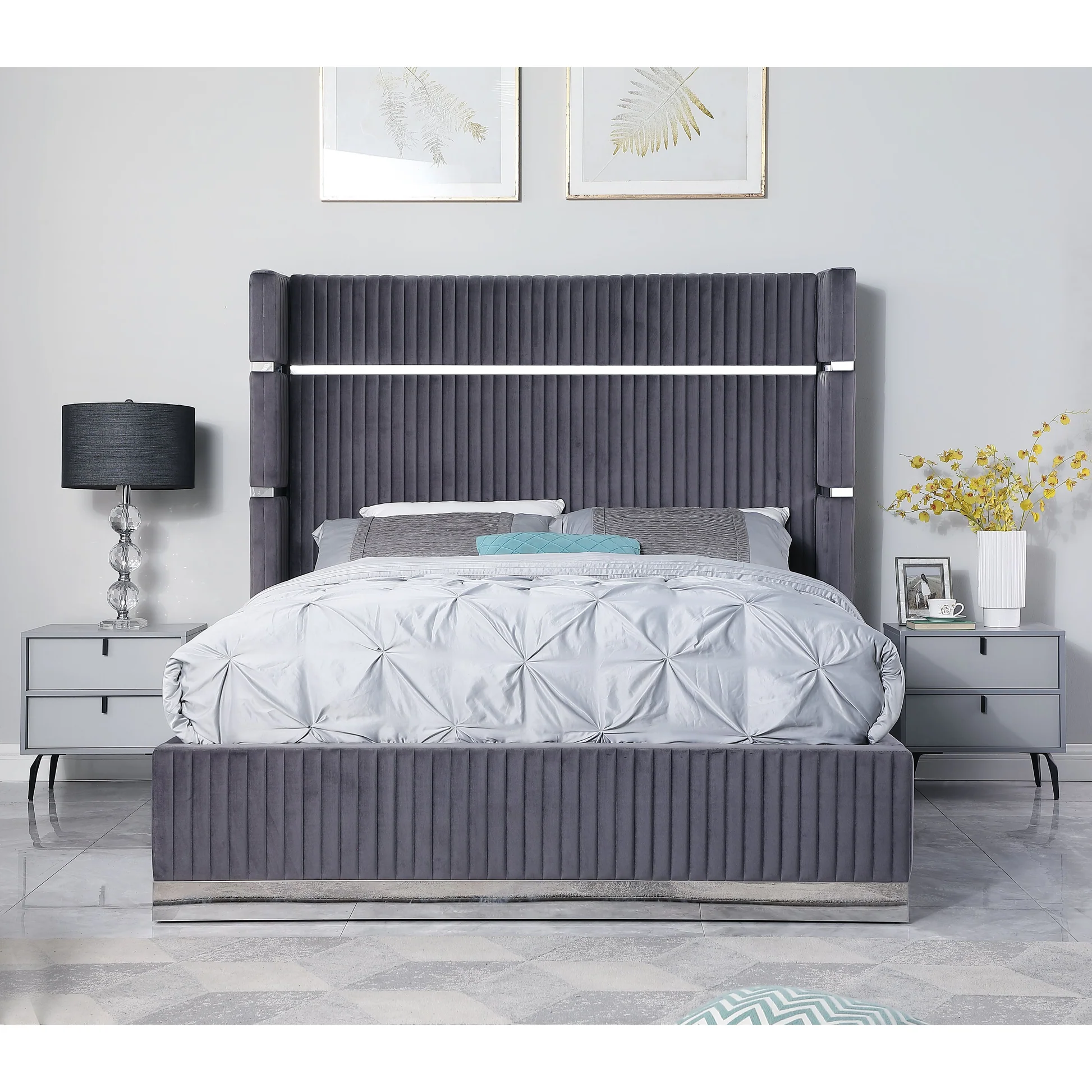 B786 Aspen Bed (Grey)