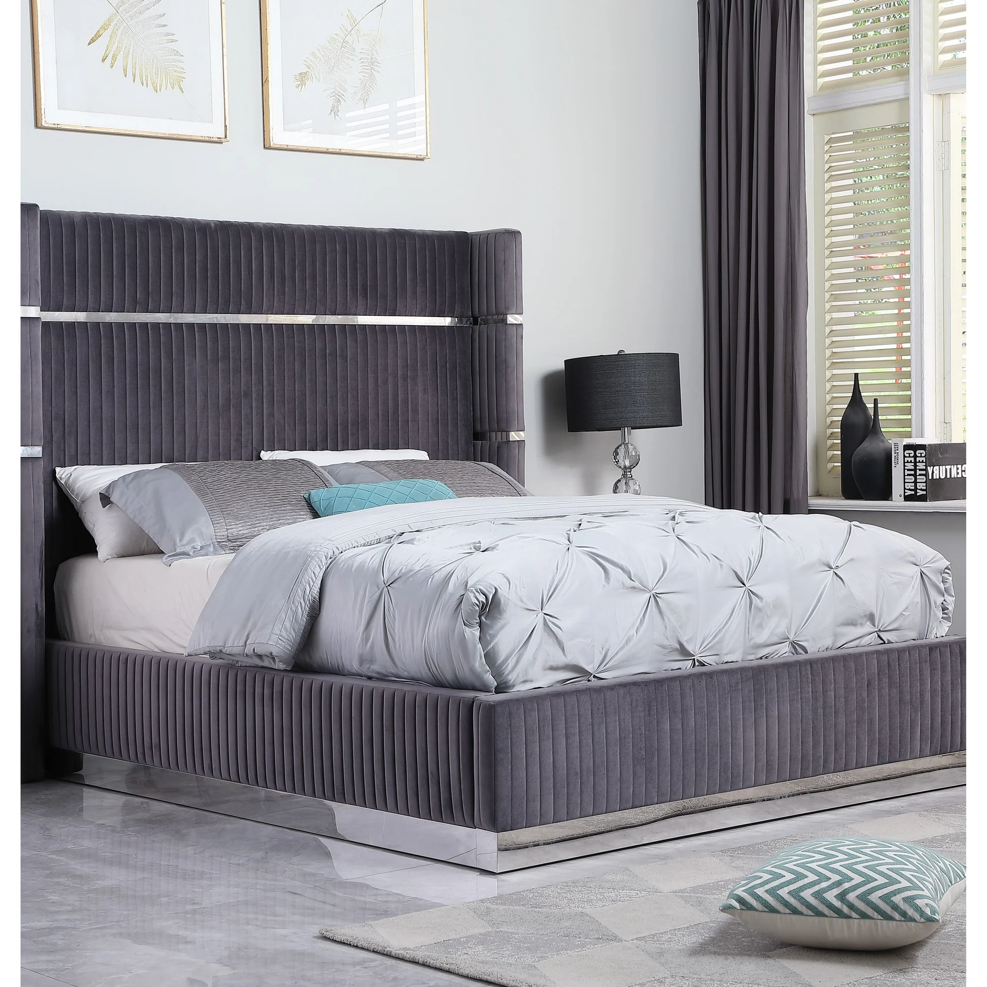 B786 Aspen Bed (Grey) - Image 3