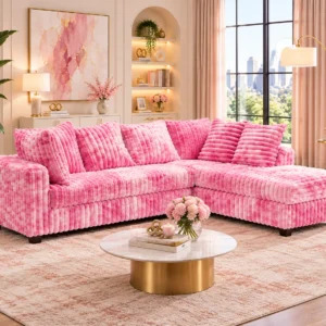 Gia II Sectional (Two Tone Pink)