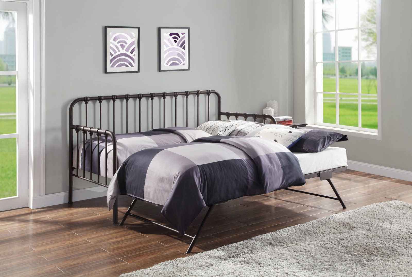 4983DZ-NT - Black Daybed with Lift-up Trundle