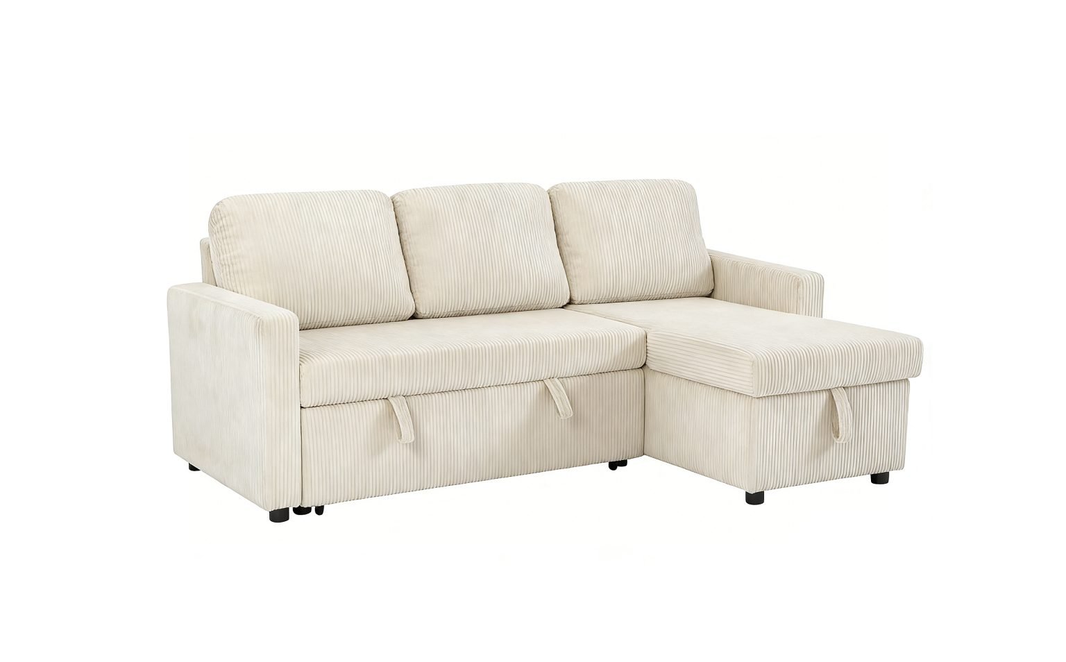 Tommy Beige Convertible Sectional Sofa Bed - Image 3