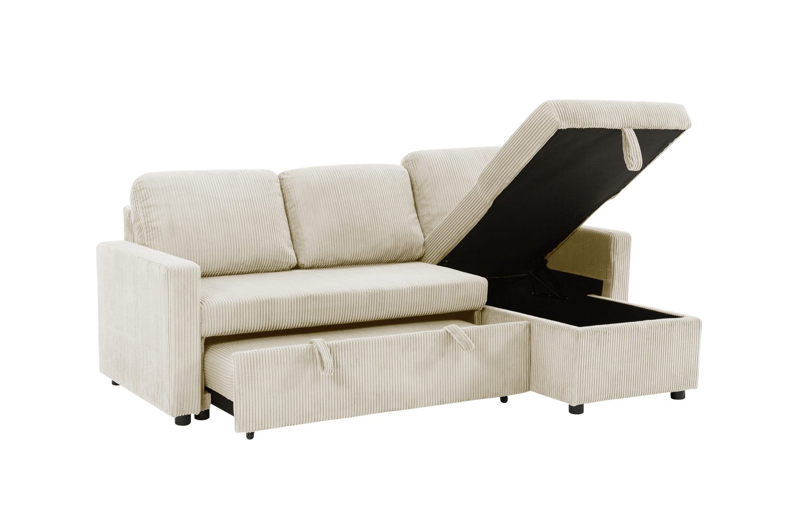Tommy Beige Convertible Sectional Sofa Bed - Image 4