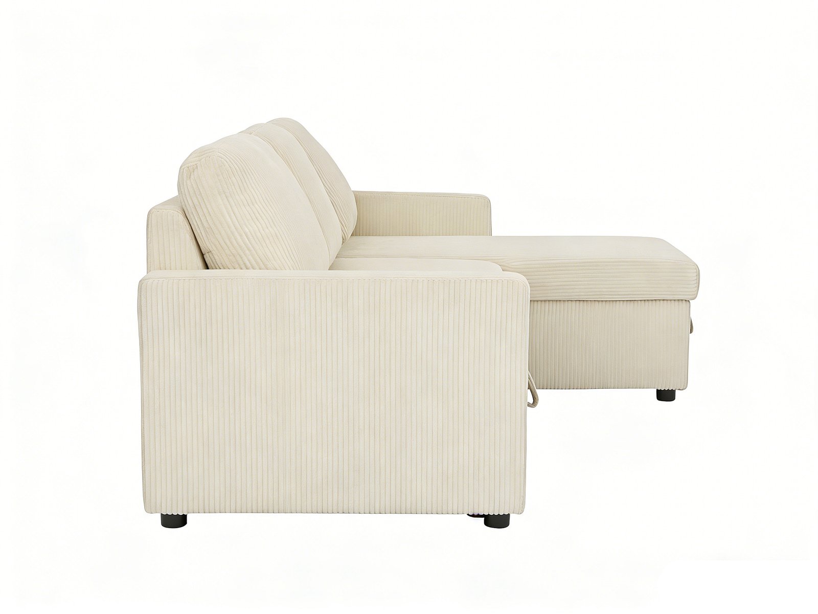 Tommy Beige Convertible Sectional Sofa Bed - Image 6